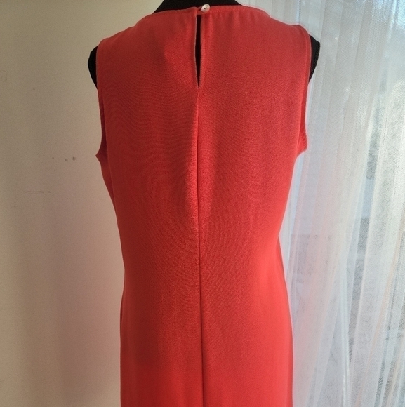 ny&co Coral/Orange Sleeveless Sheath Dress Size 6 - Picture 2 of 5